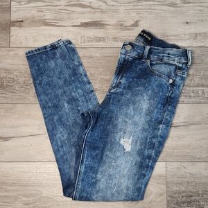 Express Jeans Acid Wash High Rise Distressed Jeans Size 8